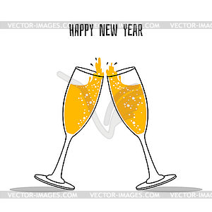 Two Glasses of champagne - royalty-free vector image