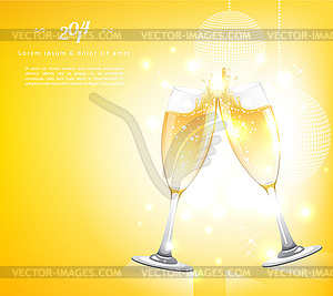 Glasses of champagne - vector image