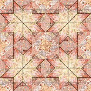 Quilt seamless pattern background star design - vector clipart