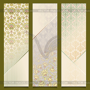 Vintage banners retro pattern design set - vector clip art