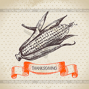 Vintage Thanksgiving Day background - vector clipart