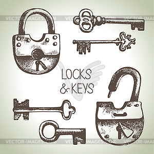 Locks and keys set - vector clip art