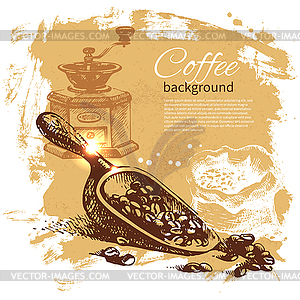 Vintage coffee background - vector clipart