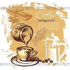 Vintage coffee background - vector clip art