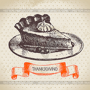Vintage Thanksgiving Day background - royalty-free vector clipart