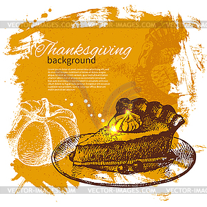 Vintage Thanksgiving Day background - vector clipart / vector image