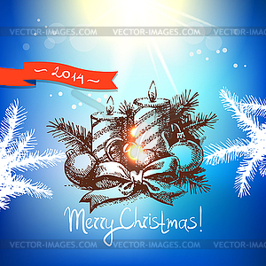 Christmas background with - vector image