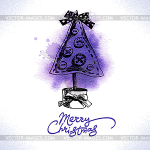 Christmas , watercolor background - vector clipart