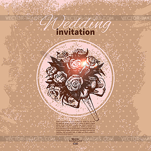 Wedding invitation. Vintage background - vector image