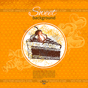 Vintage sweet background. . Menu for rest - vector clipart