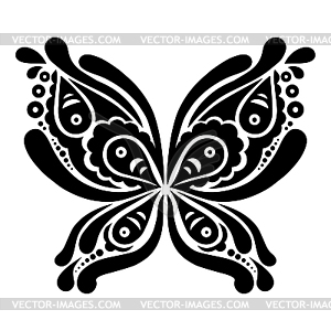 Beautiful butterfly tattoo. Artistic pattern in - vector clip art