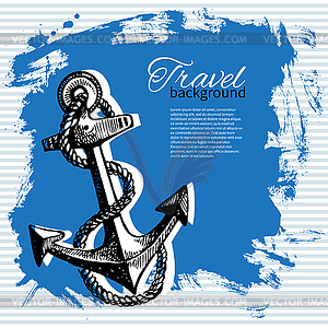 Travel vintage background. Sea nautical design. - vector clipart