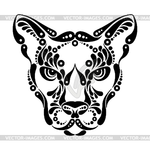 Puma tattoo, symbol decoration - vector clipart