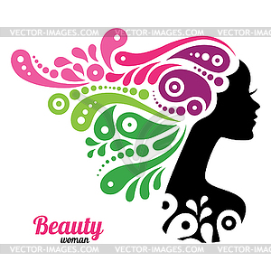 Beautiful woman silhouette - vector clipart