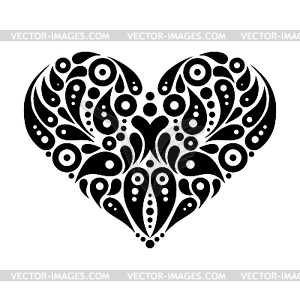 Декоративная татуировка сердце - иллюстрация в векторном формате