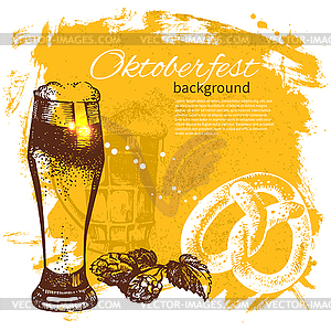 Oktoberfest vintage background. . Splash - vector clipart
