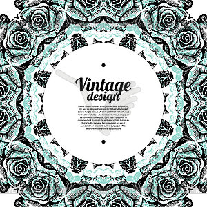 Invitation card with lace ornament. Floral - vector clipart / vector image