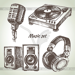 Music set. s of Dj icons - vector clipart