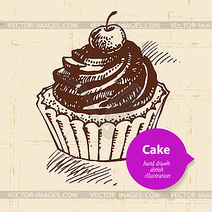 Vintage sweet cake background with color bubble. - vector clip art