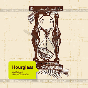Vintage clock hourglass - vector image
