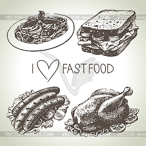 Fast food set. s - vector EPS clipart