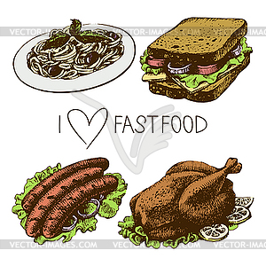 Fast food set. s - vector clipart