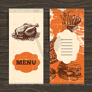 Menu for restaurant, cafe, bar, coffeehouse. Vintage - vector image