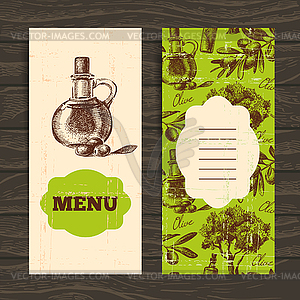 Menu for restaurant, cafe, bar. Olive vintage - vector EPS clipart