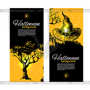 Set of Halloween banners - vector clip art