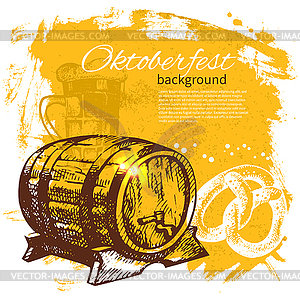 Oktoberfest vintage background. . Beer sp - vector clip art