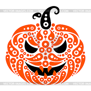 Halloween pumpkin. Decorative pattern silhouette - vector clip art