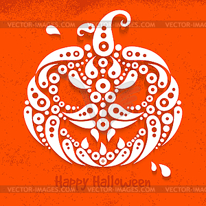 Halloween pumpkin. Decorative pattern silhouette - royalty-free vector clipart