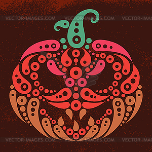 Halloween pumpkin. Decorative pattern silhouette - vector image