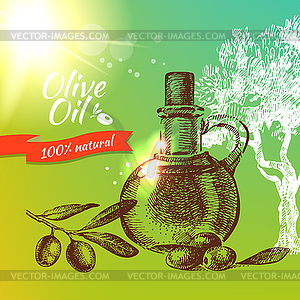 Vintage olive background - vector image