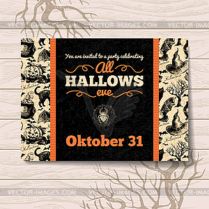 Halloween invitation. Vintage - vector image