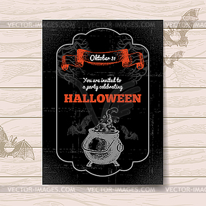 Halloween invitation. Vintage - vector image