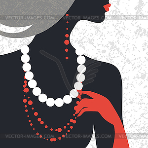 Beautiful fashion woman silhouette. Flat design - vector clipart