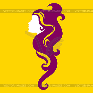 Beautiful girl silhouette - vector clipart