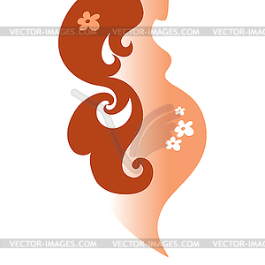 Pregnant woman silhouette - vector image