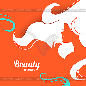 Beautiful fashion woman silhouette. Paper design - vector clipart