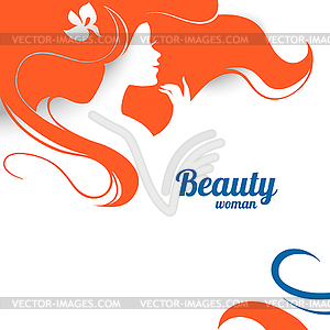 Beautiful fashion woman silhouette. Paper design - vector clipart