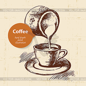 Vintage coffee background - royalty-free vector clipart