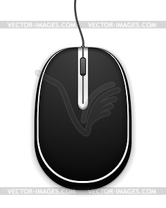 Black Computer Mouse - vector image