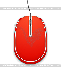 Red Computer Mouse - vector clipart