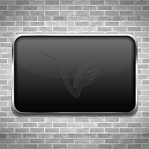 Black Frame on Brick Wall - vector clipart