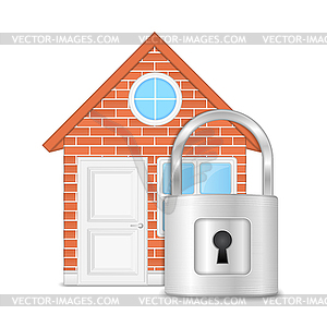 House with Lock - vector image