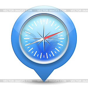 Compass Blue Icon - клипарт в векторе