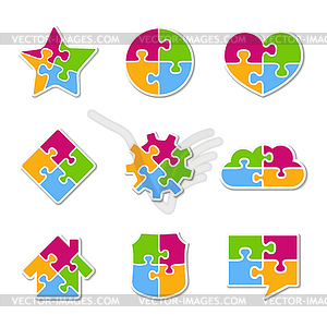 Puzzle Icons Collection - vector clip art