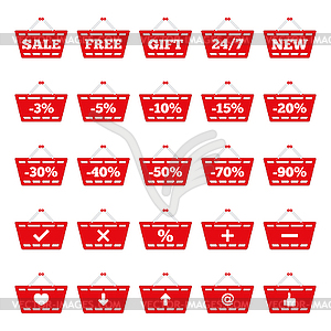 Shopping Basket Icons - vector clipart