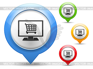 Internet Shop Icon - color vector clipart